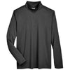 Team 365 Men's Black Heather Zone Sonic Heather Performance Quarter-Zip