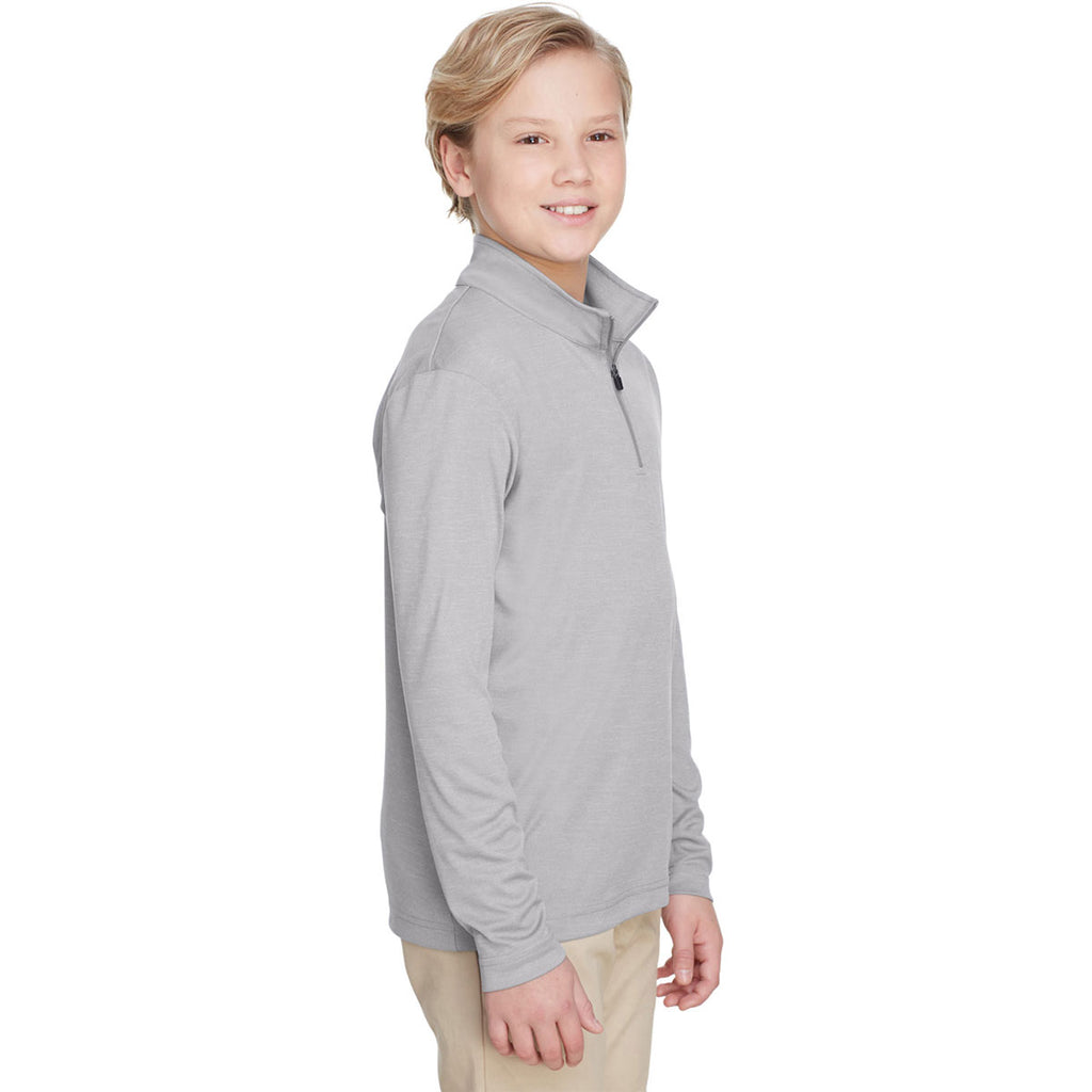 Team 365 Youth Athletic Heather Zone Sonic Heather Performance Quarter-Zip