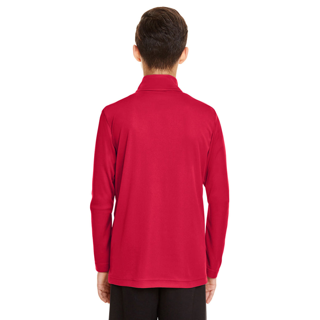 Team 365 Youth Sport Red Zone Performance Quarter Zip