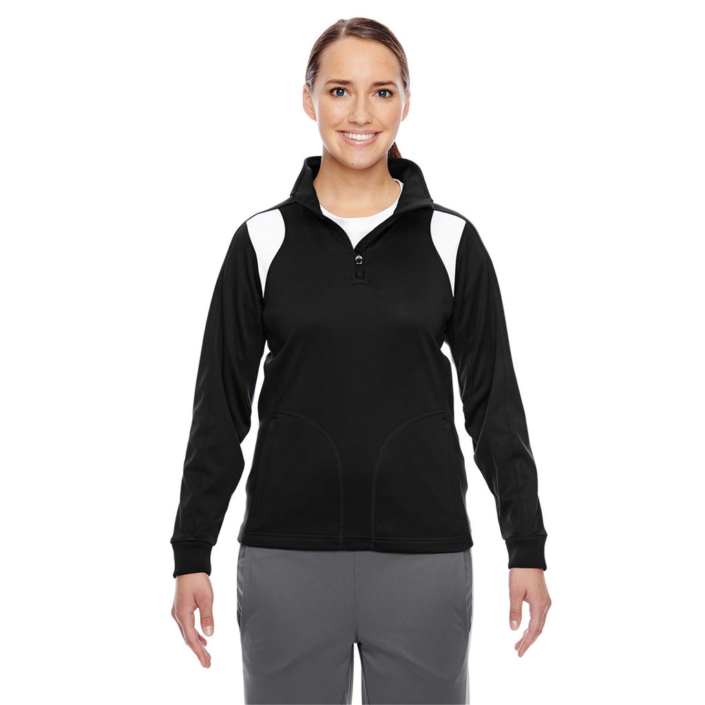 Team 365 Women's Black/White Elite Performance Quarter-Zip