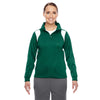 Team 365 Women's Sport Forest/White Elite Performance Quarter-Zip