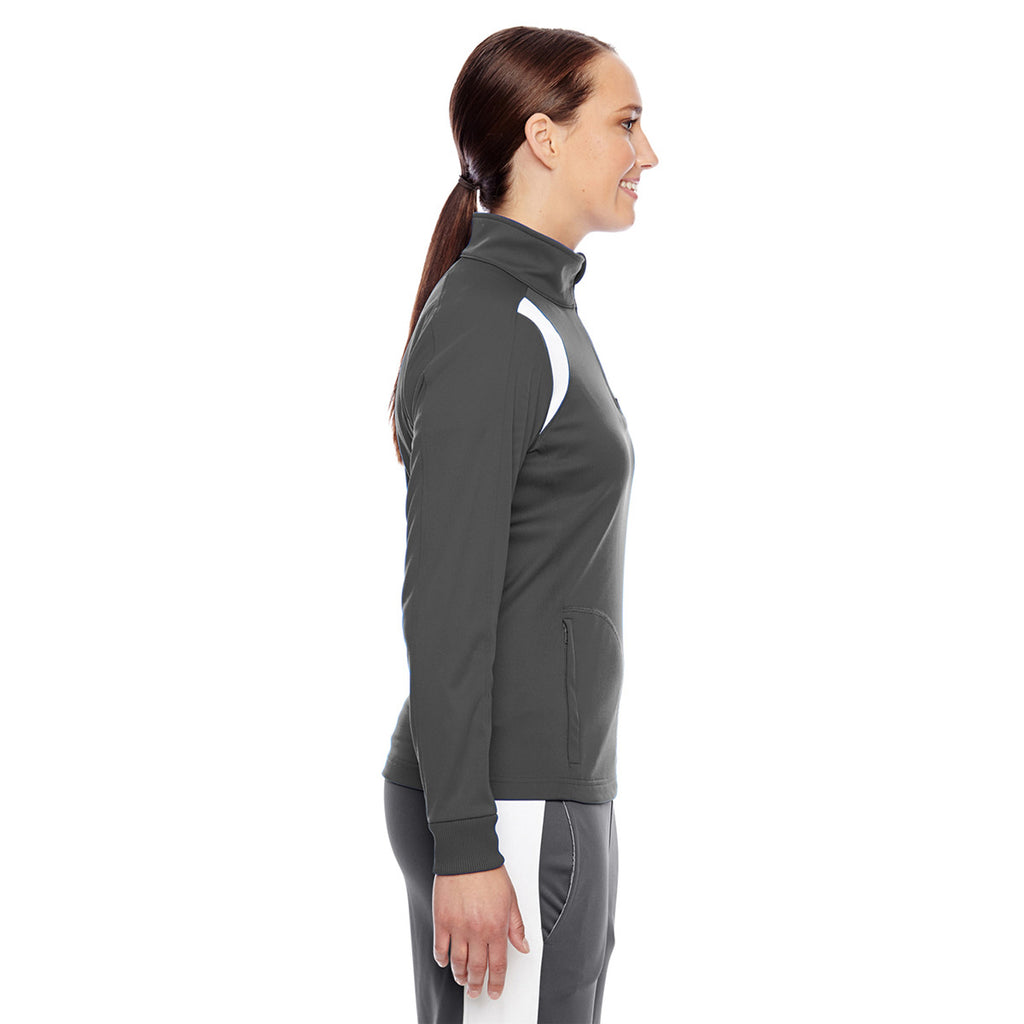 Team 365 Women's Sport Graphite/White Elite Performance Quarter-Zip