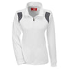 Team 365 Women's White/Sport Graphite Elite Performance Quarter-Zip