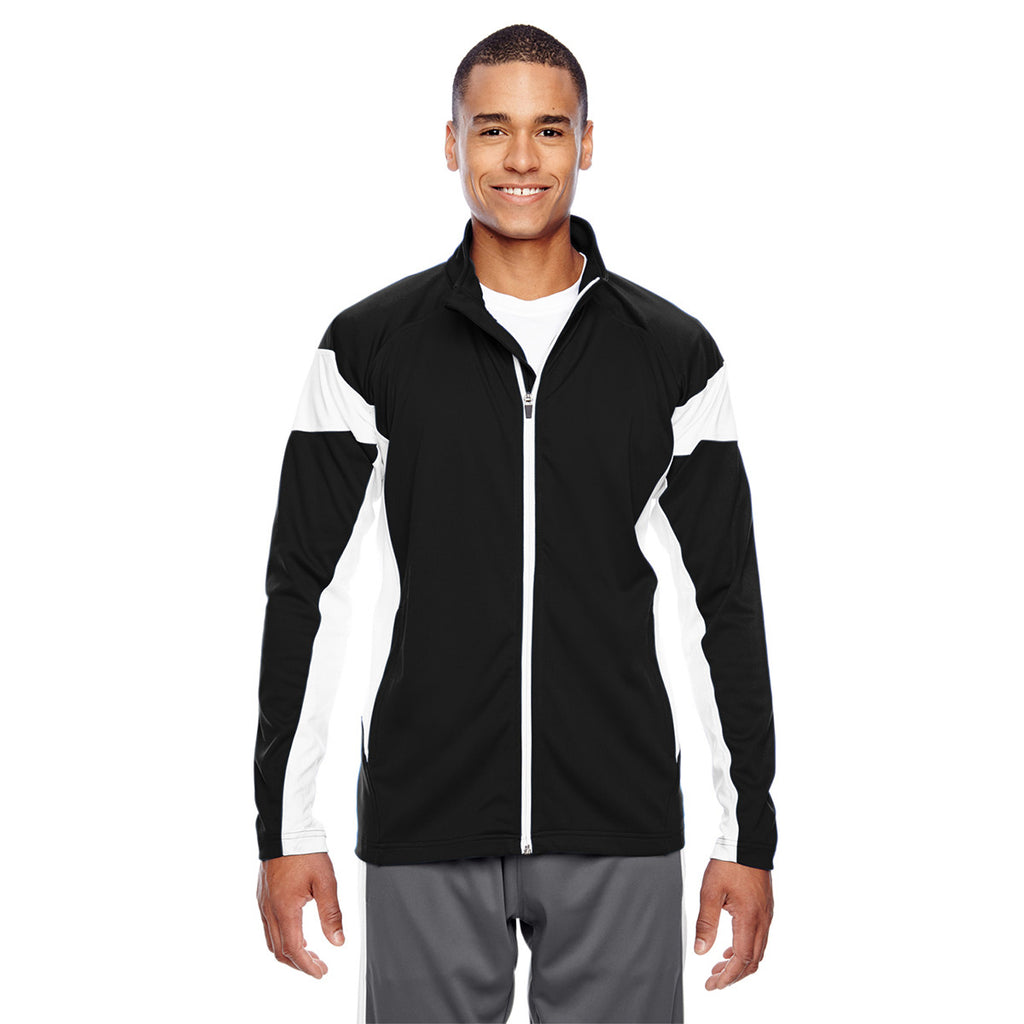 Team 365 Men's Black/White Elite Performance Full-Zip