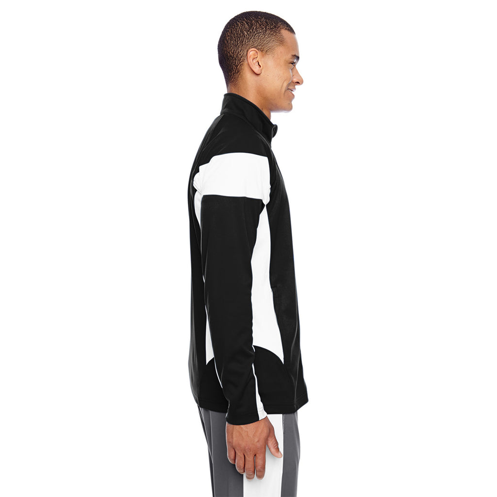 Team 365 Men's Black/White Elite Performance Full-Zip