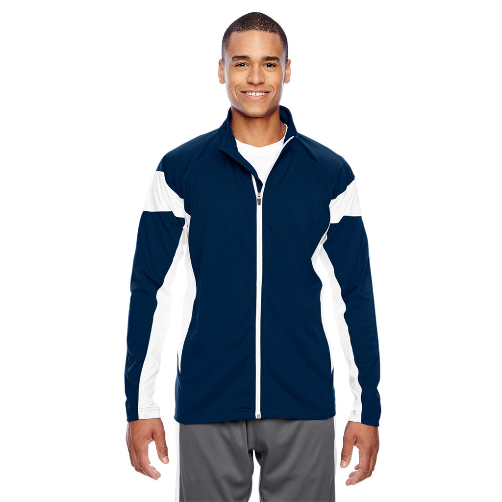 Team 365 Men's Sport Dark Navy/White Elite Performance Full-Zip