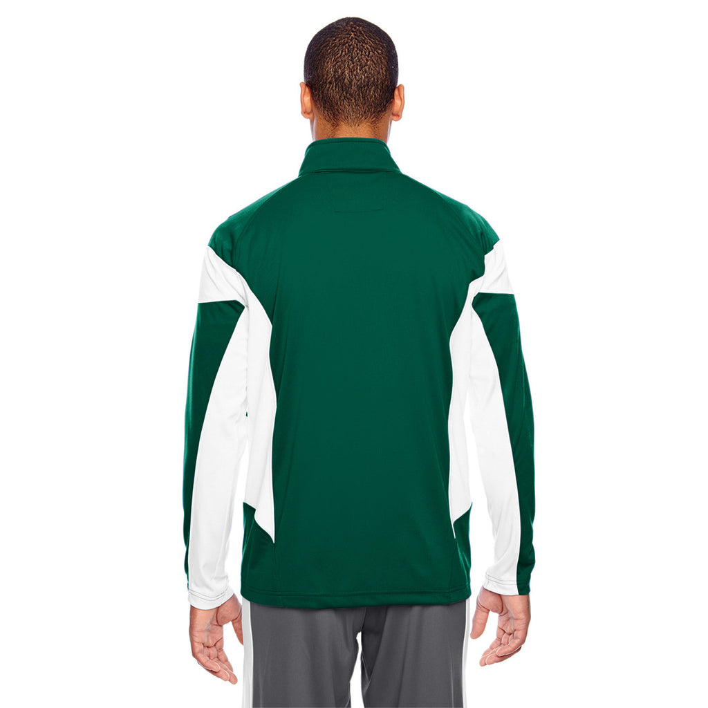 Team 365 Men's Sport Forest/White Elite Performance Full-Zip