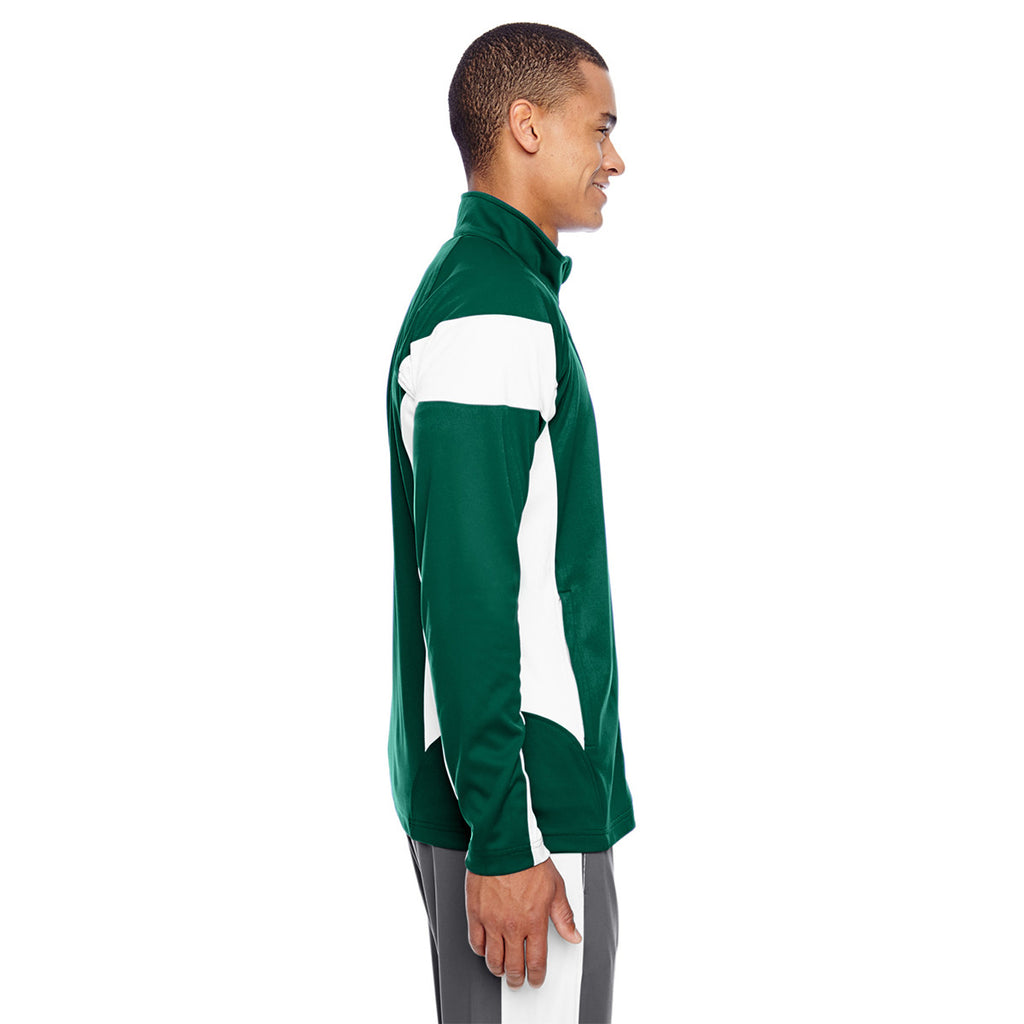 Team 365 Men's Sport Forest/White Elite Performance Full-Zip