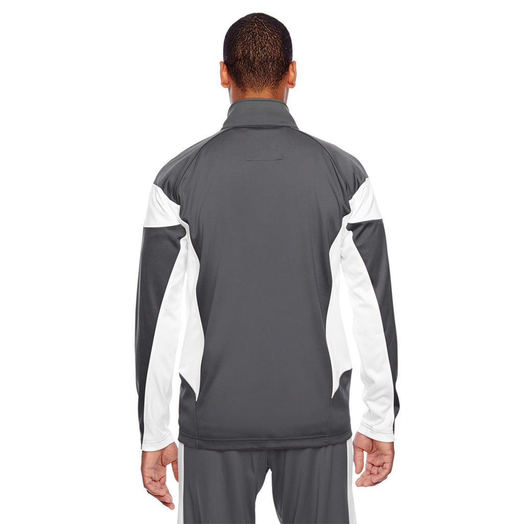 Team 365 Men's Sport Graphite/White Elite Performance Full-Zip