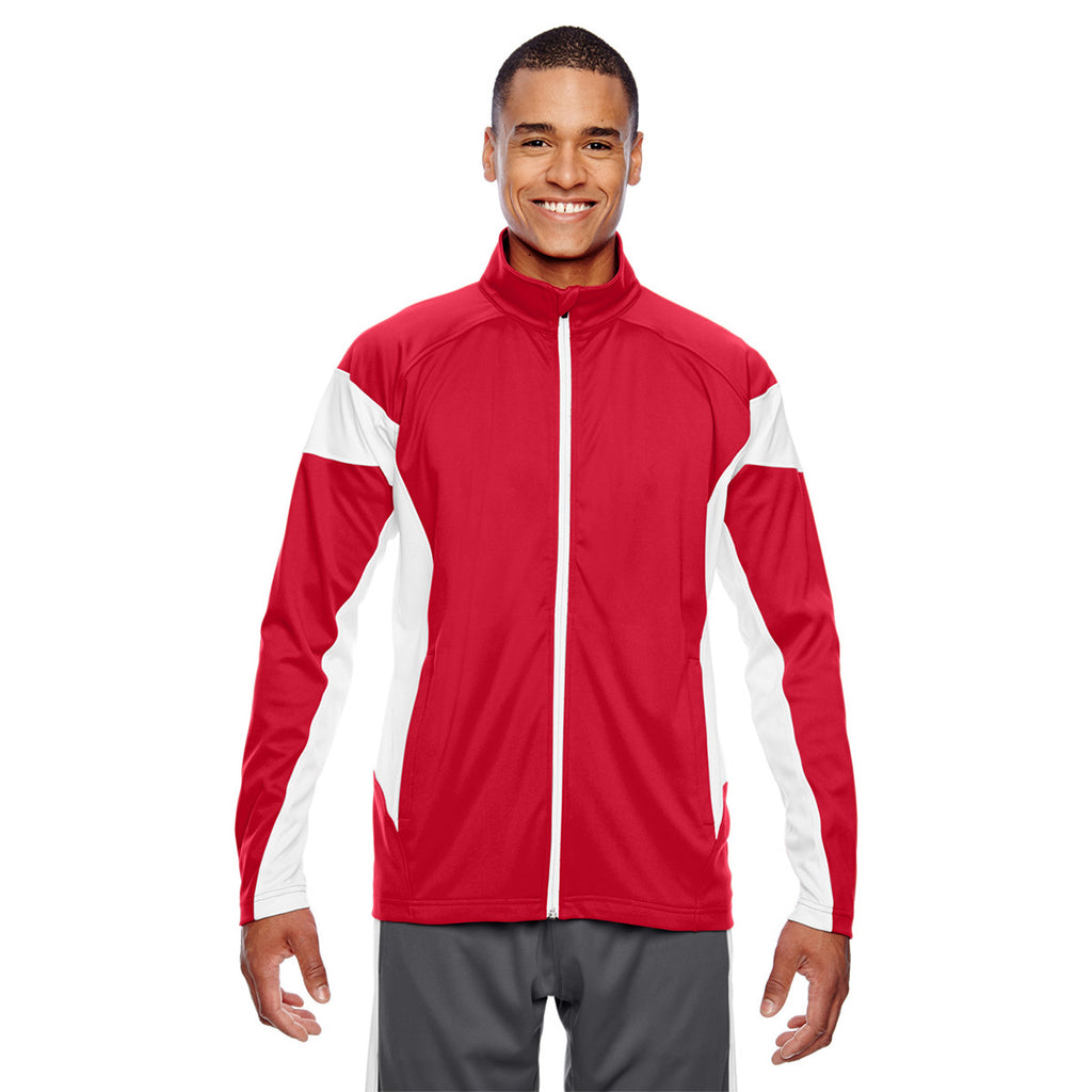 Team 365 Men's Sport Red/White Elite Performance Full-Zip