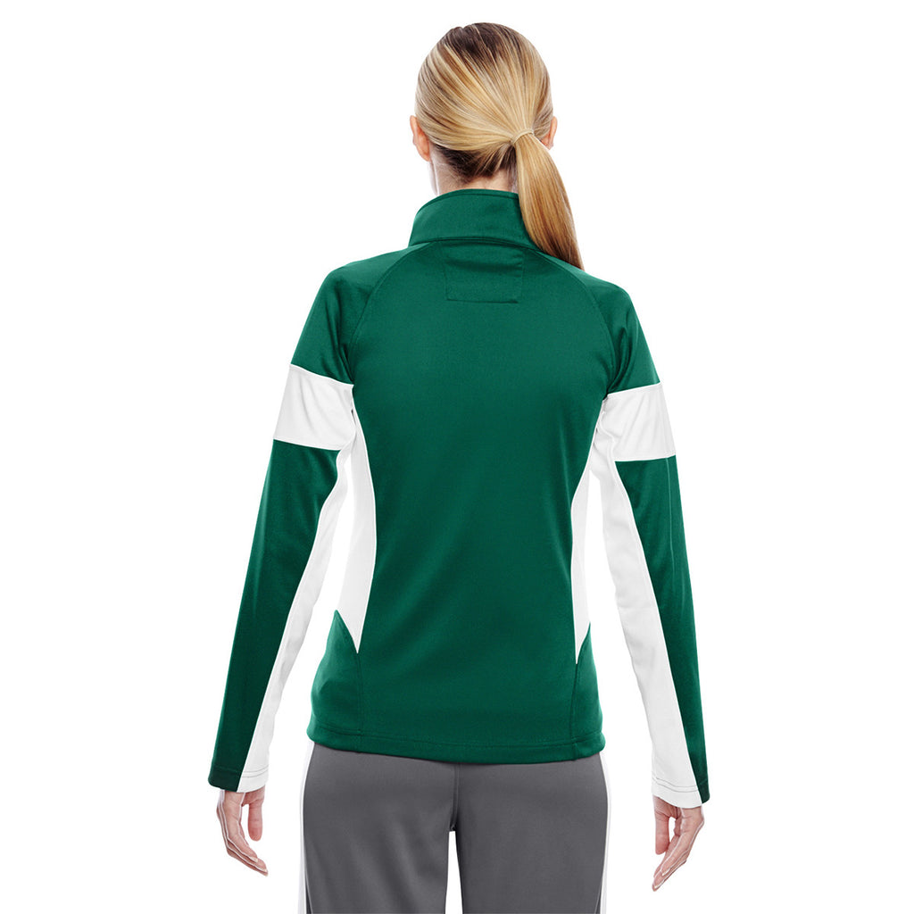 Team 365 Women's Sport Forest/White Elite Performance Full-Zip