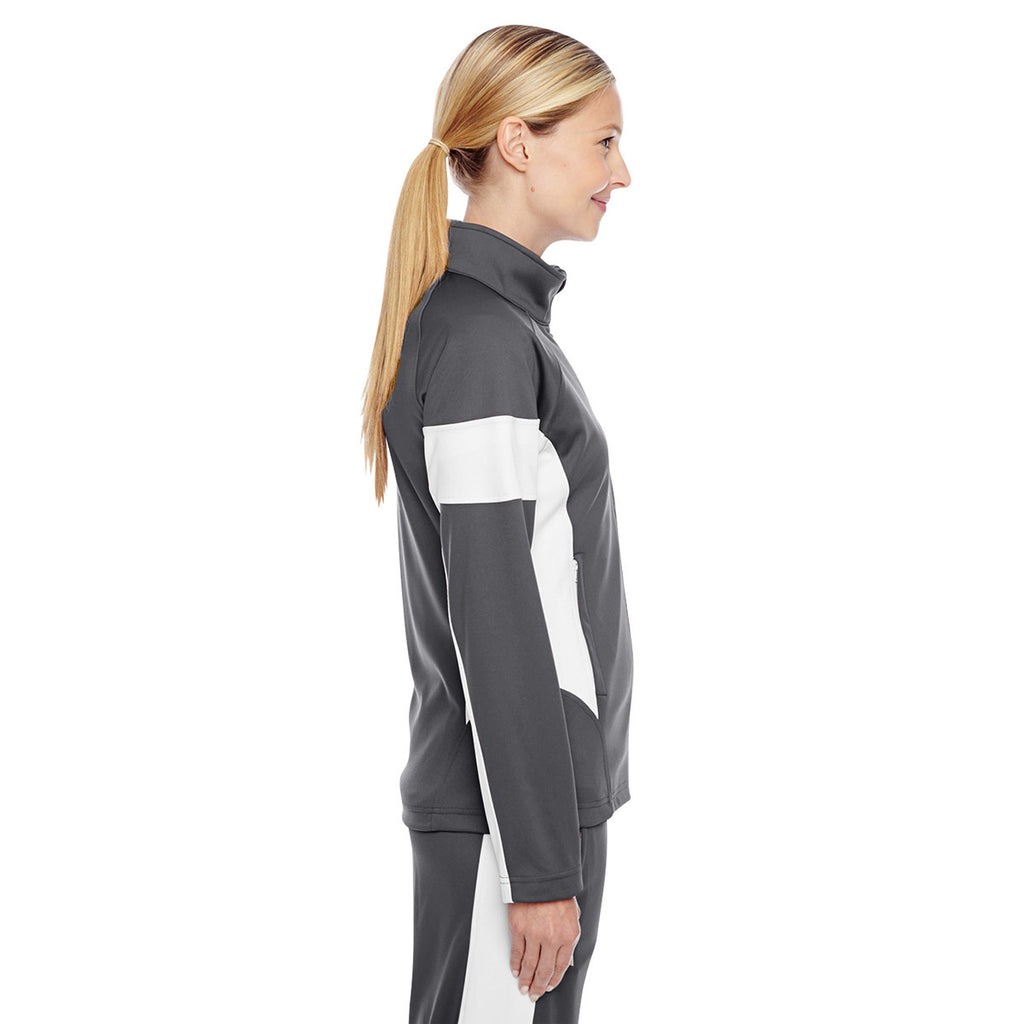 Team 365 Women's Sport Graphite/White Elite Performance Full-Zip