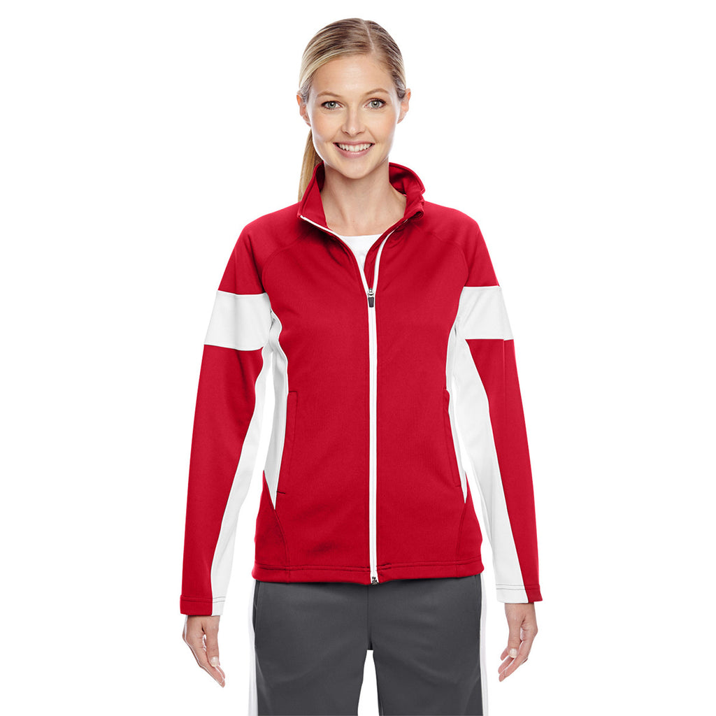 Team 365 Women's Sport Red/White Elite Performance Full-Zip