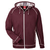 Team 365 Men's Sport Maroon Heather/Sport Silver Excel Melange Performance Fleece Jacket