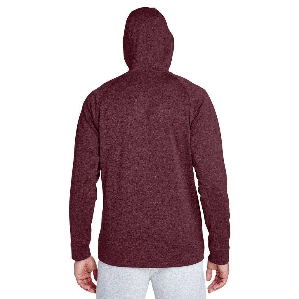 Team 365 Men's Sport Maroon Heather/Sport Silver Excel Melange Performance Fleece Jacket