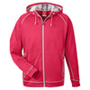 Team 365 Men's Sport Red Heather/Sport Silver Excel Melange Performance Fleece Jacket