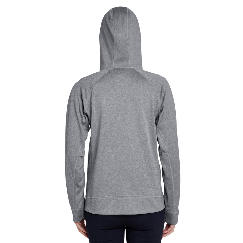 Team 365 Women's Athletic Heather/Sport Silver Excel Melange Performance Fleece Jacket