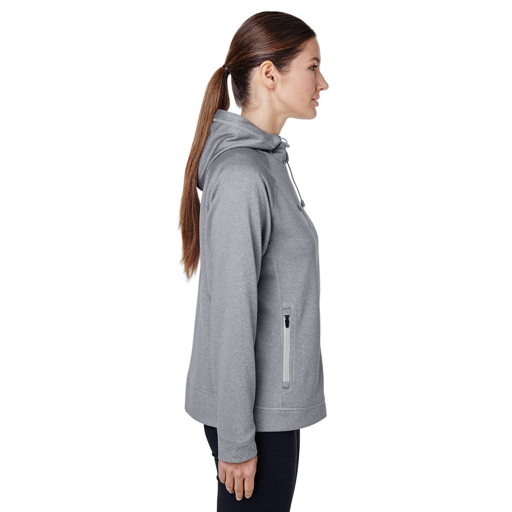 Team 365 Women's Athletic Heather/Sport Silver Excel Melange Performance Fleece Jacket