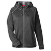 Team 365 Women's Dark Grey Heather/Sport Graphite Excel Melange Performance Fleece Jacket