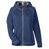 Team 365 Women's Sport Dark Navy Heather/Sport Graphite Excel Melange Performance Fleece Jacket