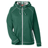 Team 365 Women's Sport Forest Heather/Sport Silver Excel Melange Performance Fleece Jacket