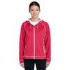 Team 365 Women's Sport Red Heather/Sport Silver Excel Melange Performance Fleece Jacket