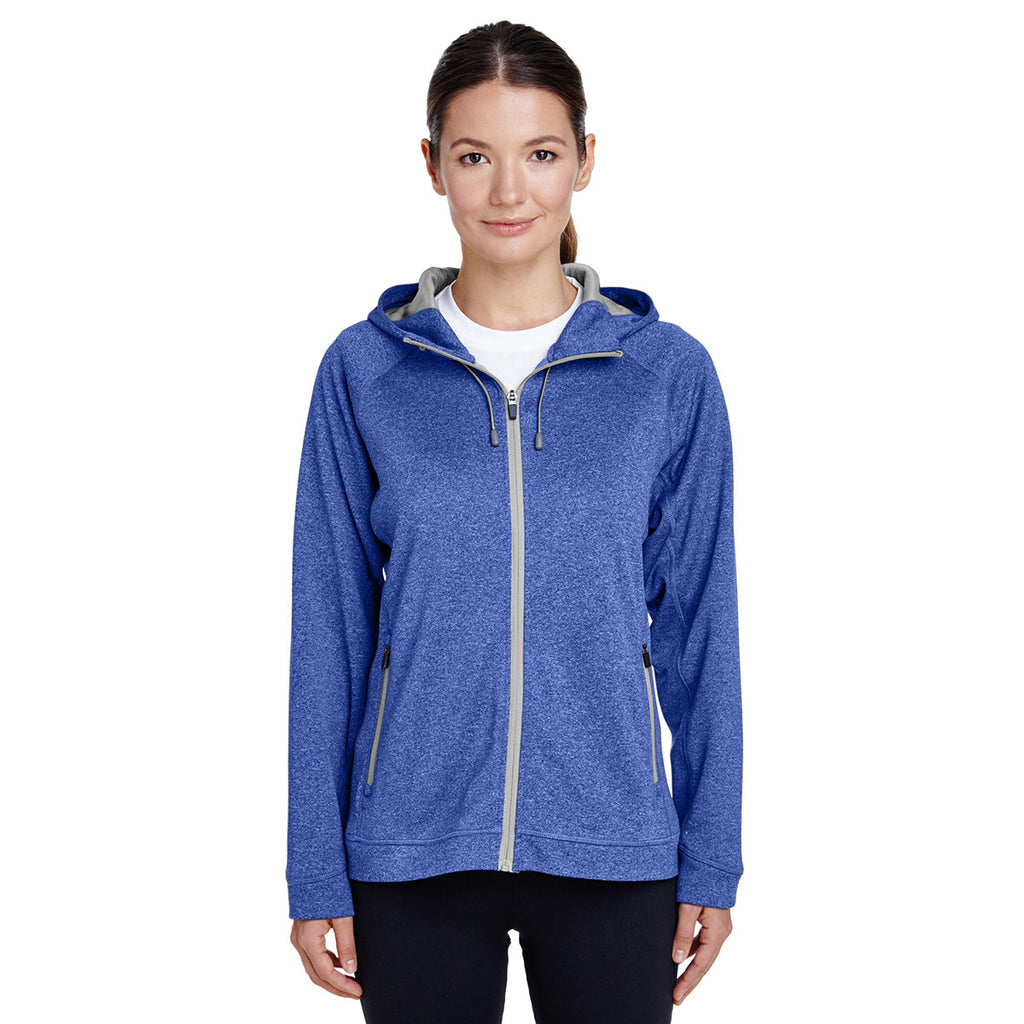 Team 365 Women's Sport Royal Heather/Sport Silver Excel Melange Performance Fleece Jacket