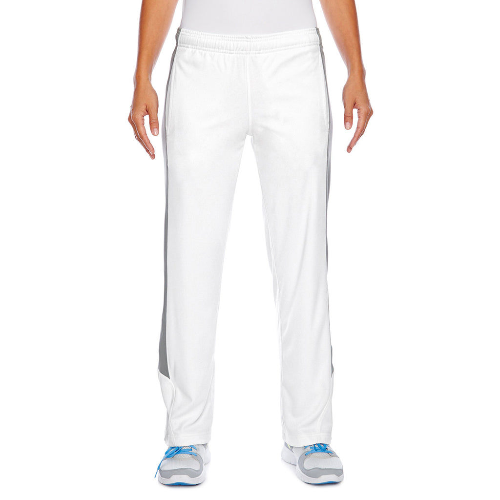 Team 365 Women's White/Sport Graphite Elite Performance Fleece Pant