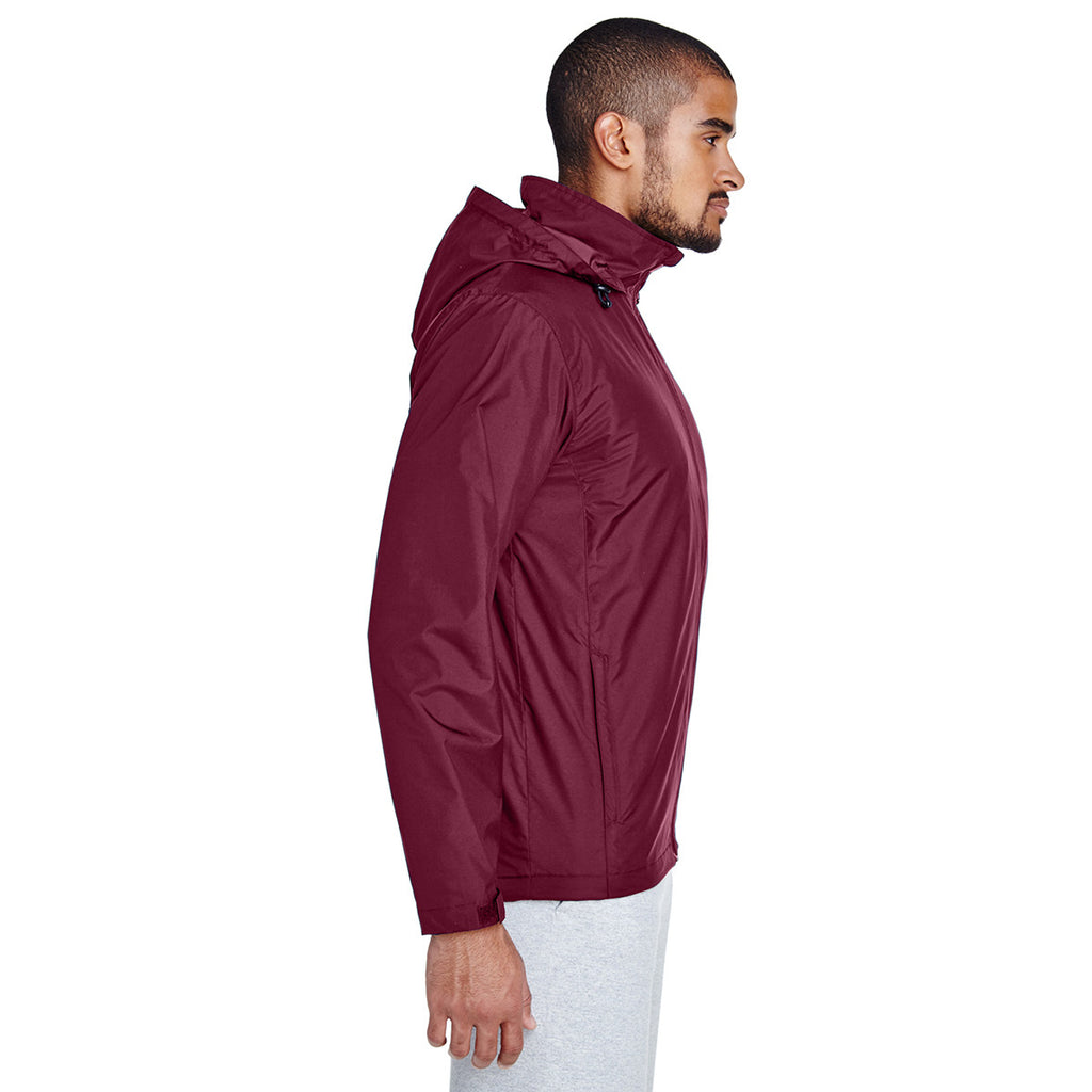 Team 365 Men's Sport Maroon Boost All-Season Jacket with Fleece Lining