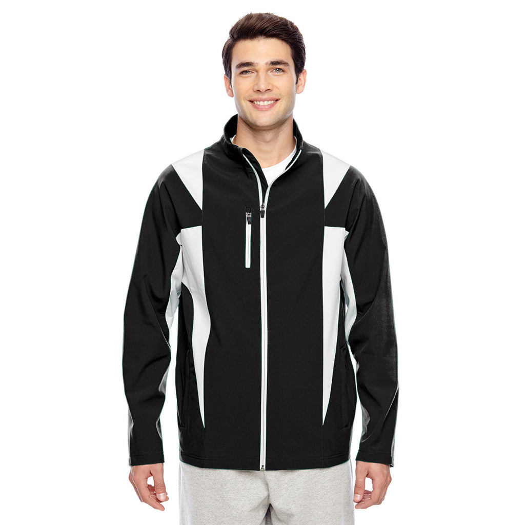 Team 365 Men's Black/Sport Silver Icon Colorblock Soft Shell Jacket