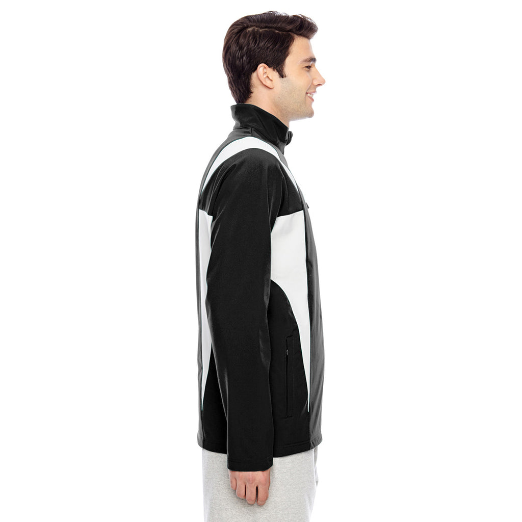 Team 365 Men's Black/Sport Silver Icon Colorblock Soft Shell Jacket