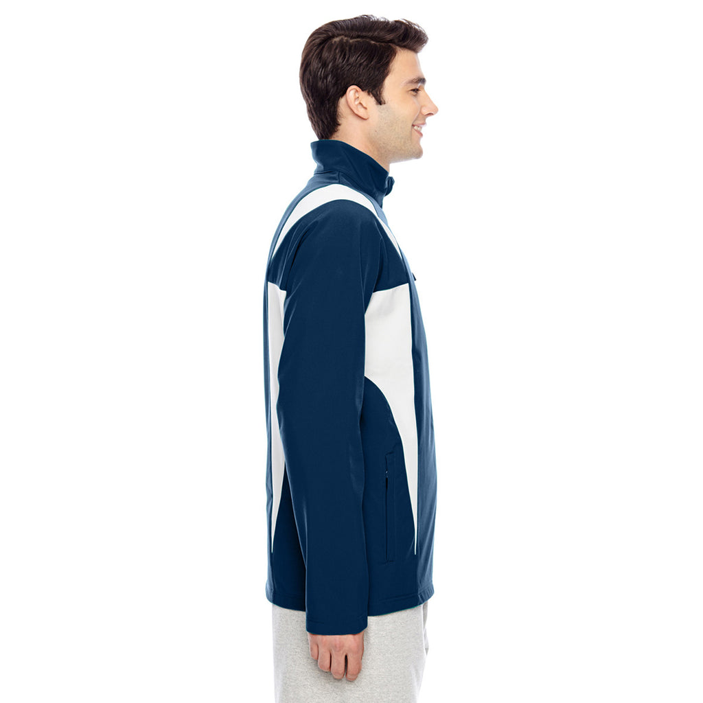 Team 365 Men's Sport Dark Navy/Sport Silver Icon Colorblock Soft Shell Jacket