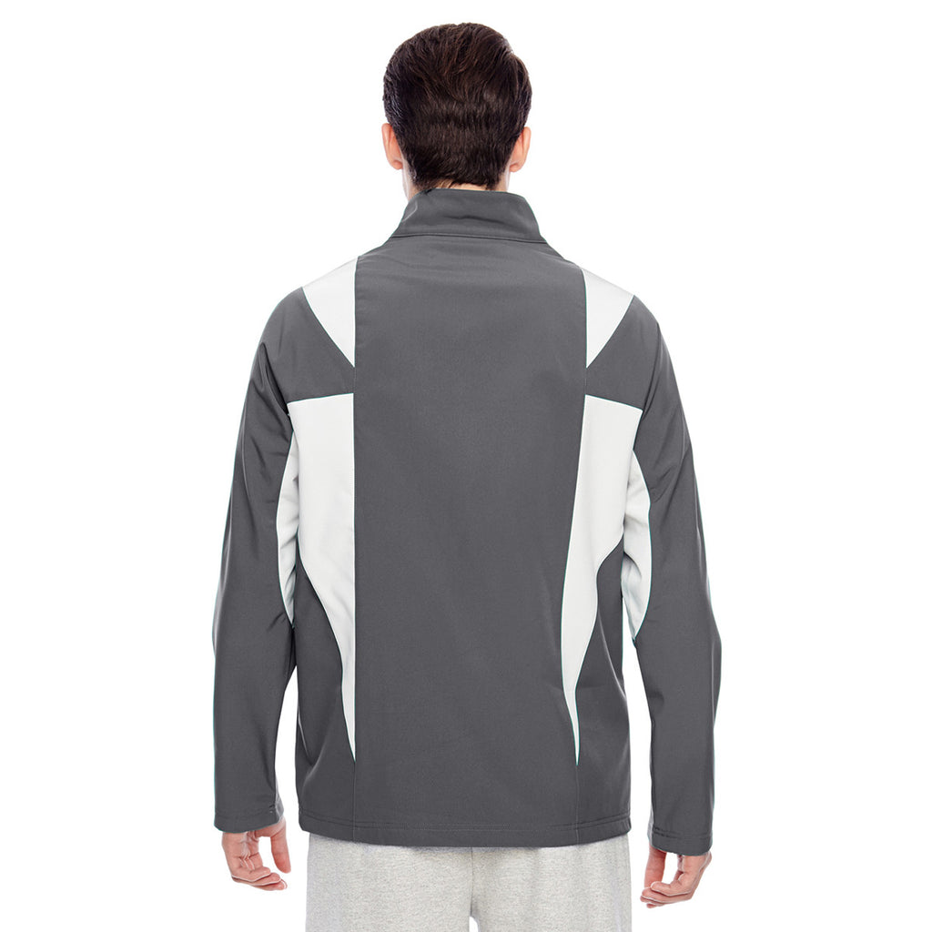 Team 365 Men's Sport Graphite/Sport Silver Icon Colorblock Soft Shell Jacket