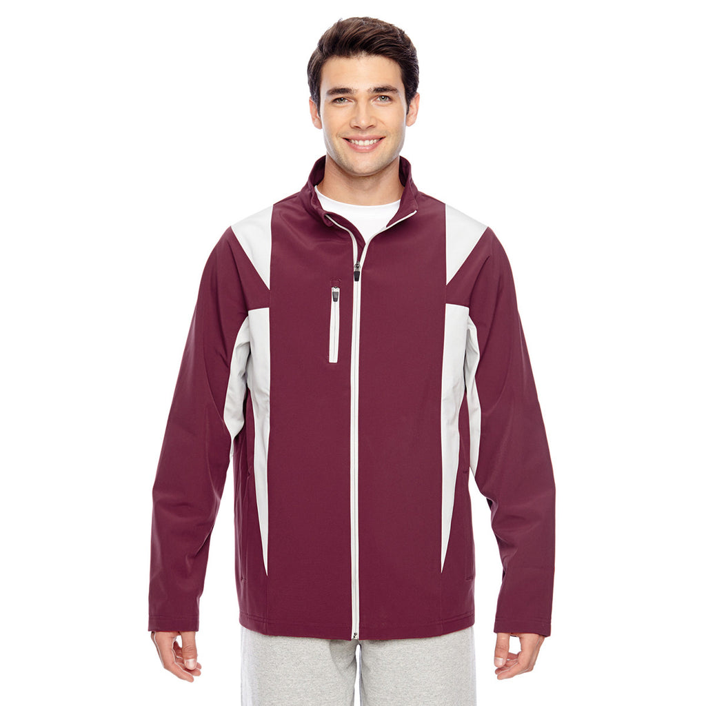 Team 365 Men's Sport Maroon/Sport Silver Icon Colorblock Soft Shell Jacket