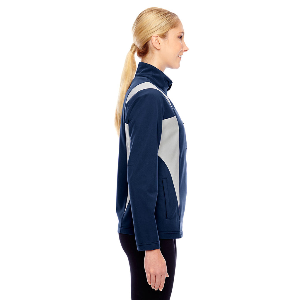 Team 365 Women's Sport Dark Navy/Sport Silver Icon Colorblock Soft Shell Jacket