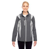 Team 365 Women's Sport Graphite/Sport Silver Icon Colorblock Soft Shell Jacket