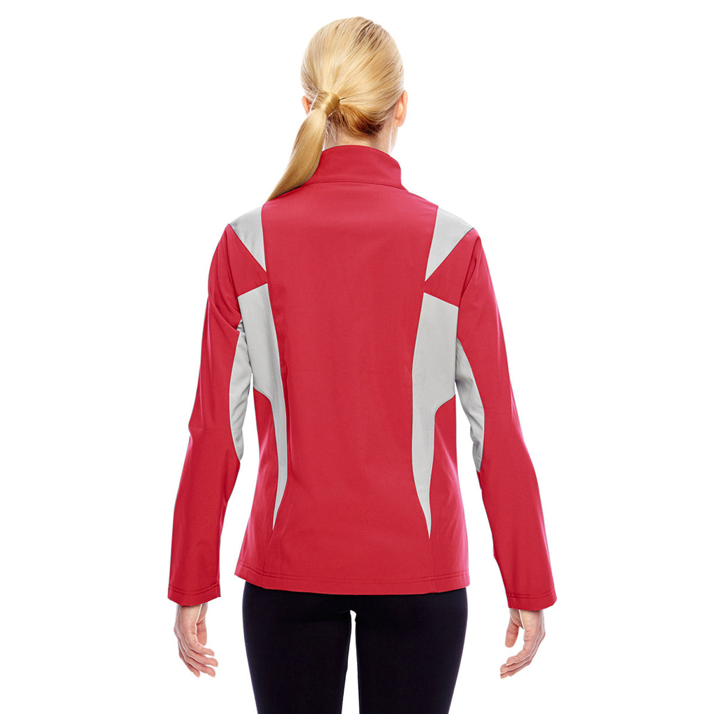 Team 365 Women's Sport Red/Sport Silver Icon Colorblock Soft Shell Jacket