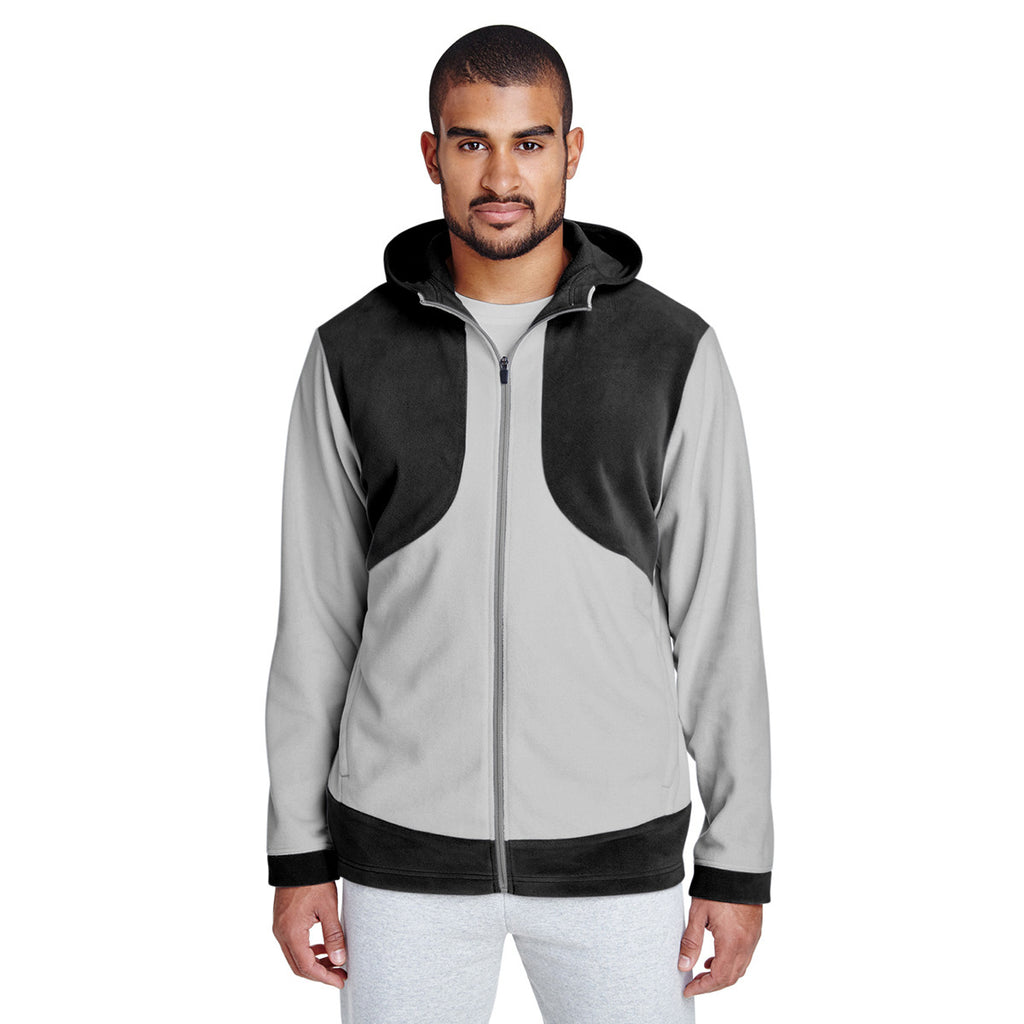 Team 365 Men's Black/Sport Silver Rally Colorblock Microfleece Jacket