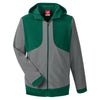 Team 365 Men's Sport Forest/Sport Graphite Rally Colorblock Microfleece Jacket