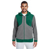 Team 365 Men's Sport Forest/Sport Graphite Rally Colorblock Microfleece Jacket