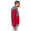 Team 365 Men's Sport Graphite/Sport Red Rally Colorblock Microfleece Jacket