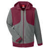 Team 365 Men's Sport Maroon/Sport Graphite Rally Colorblock Microfleece Jacket