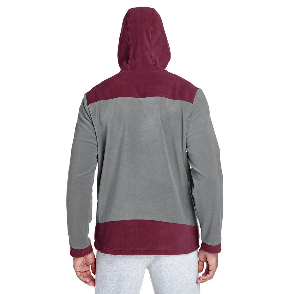 Team 365 Men's Sport Maroon/Sport Graphite Rally Colorblock Microfleece Jacket