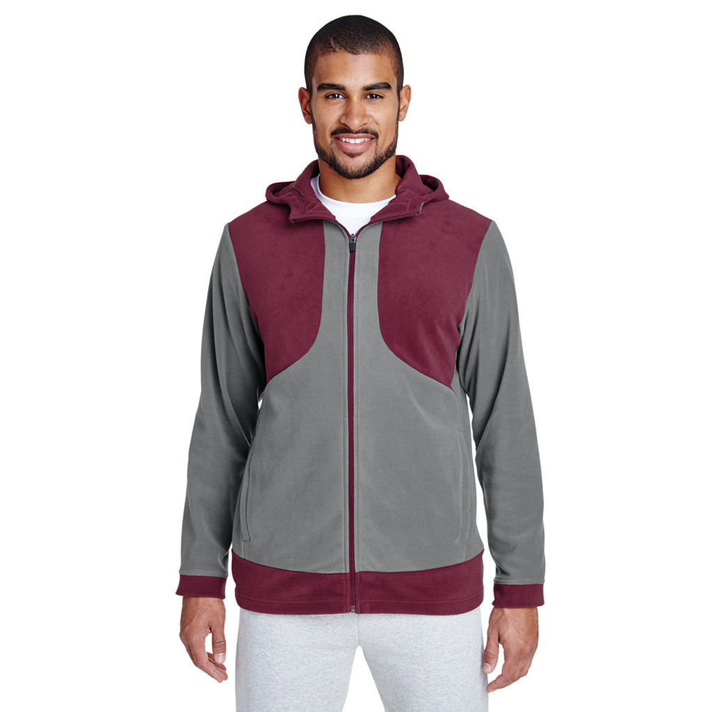 Team 365 Men's Sport Maroon/Sport Graphite Rally Colorblock Microfleece Jacket