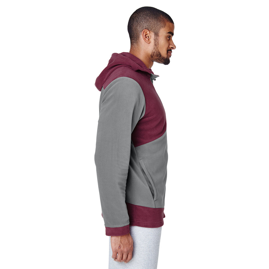 Team 365 Men's Sport Maroon/Sport Graphite Rally Colorblock Microfleece Jacket