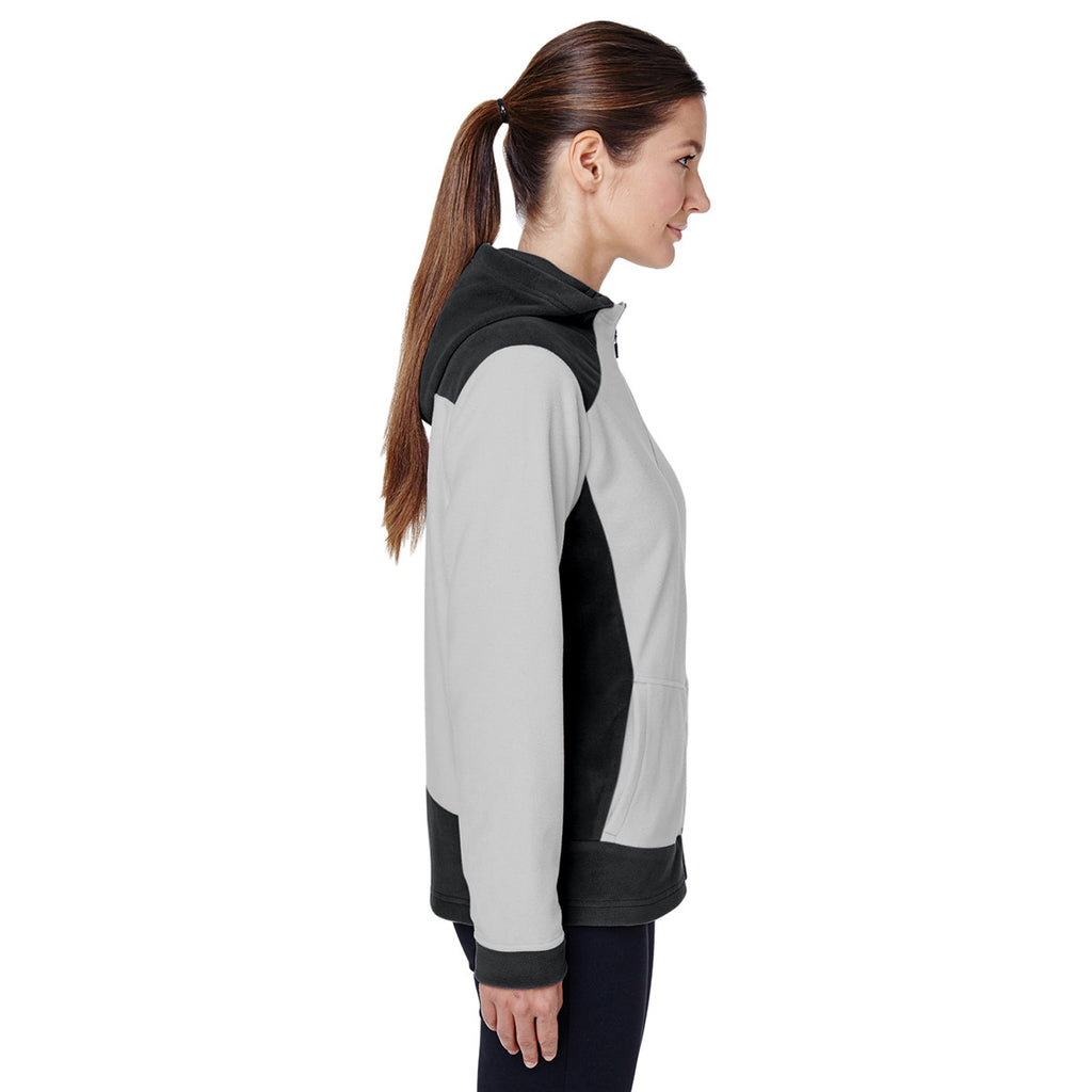 Team 365 Women's Black/Sport Silver Rally Colorblock Microfleece Jacket