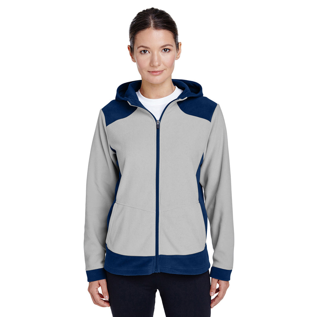 Team 365 Women's Sport Dark Navy/Sport Silver Rally Colorblock Microfleece Jacket