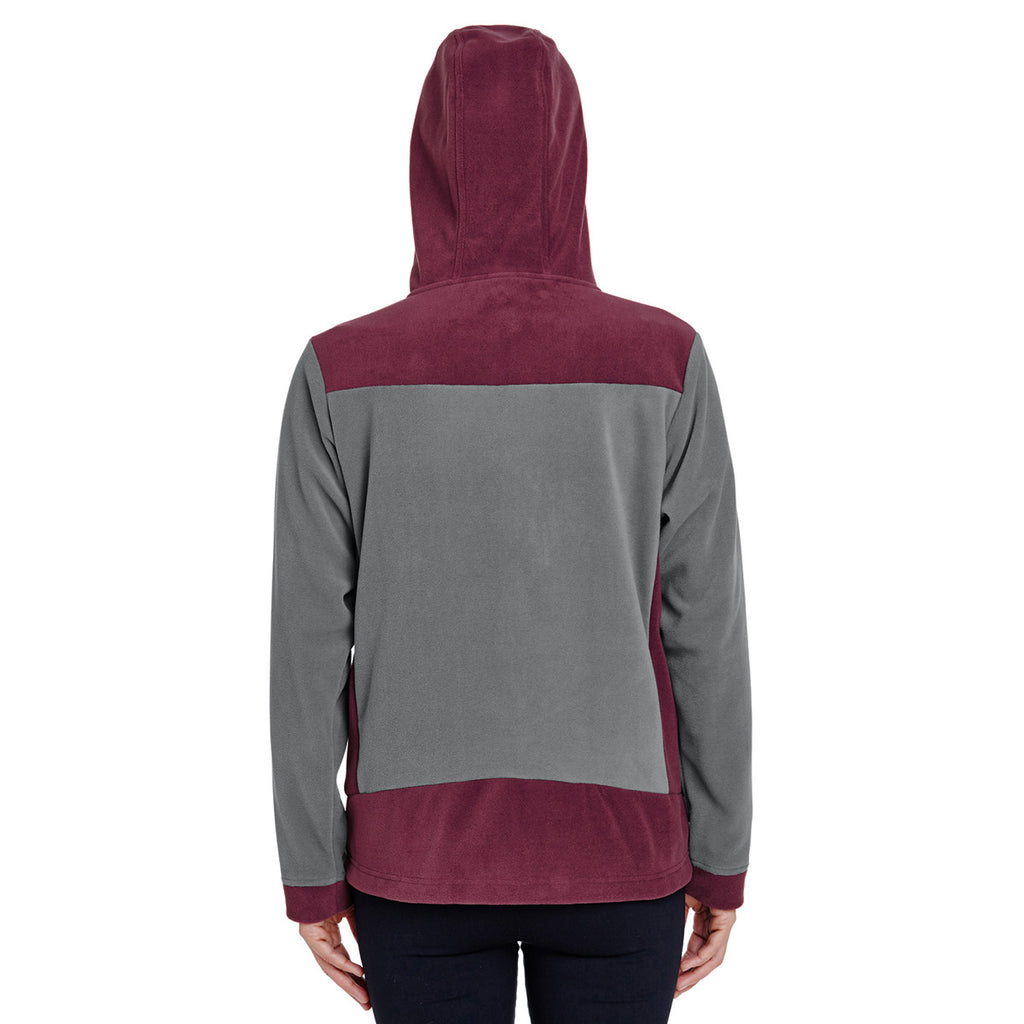 Team 365 Women's Sport Maroon/Sport Graphite Rally Colorblock Microfleece Jacket