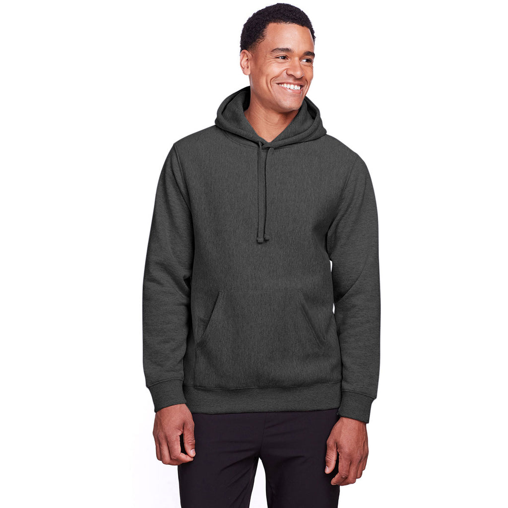 Team 365 Unisex Dark Grey Heather Zone HydroSport Heavyweight Pullover Hooded Sweatshirt