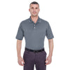 UltraClub Men's Charcoal Platinum Performance Pique Polo with TempControl Technology